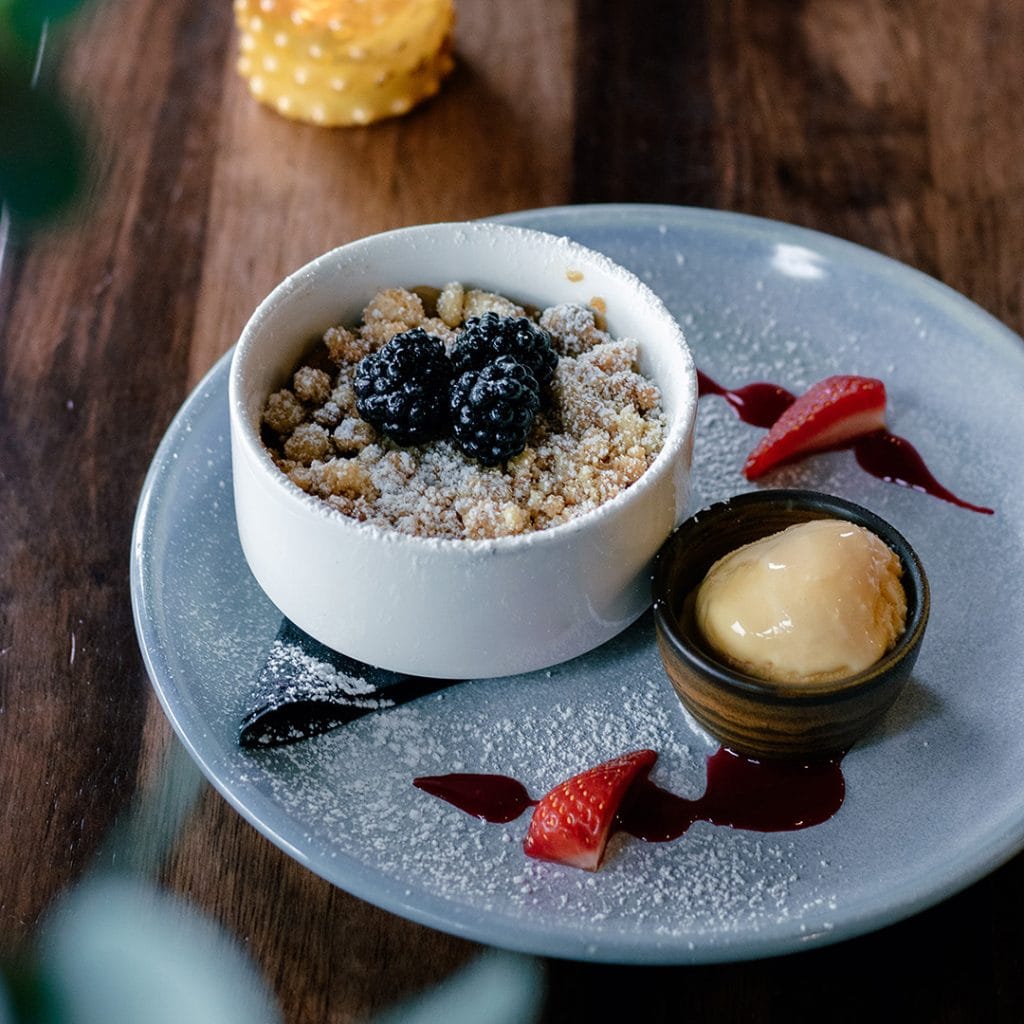 Apple and Blackberry Crumble
