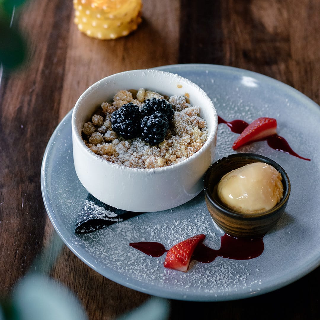 Apple and Blackberry Crumble