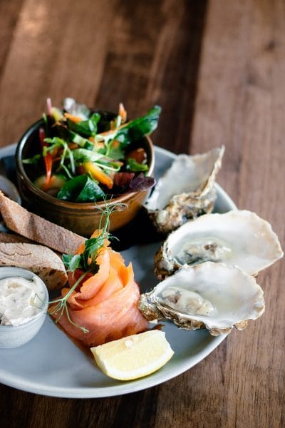 Oysters and smoked salmon